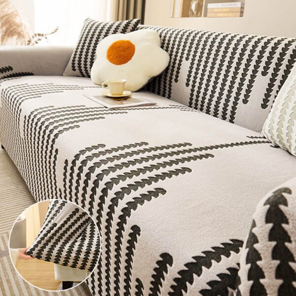 Herringbone Cozy Full-Wrap Stretch Magic Couch Cover