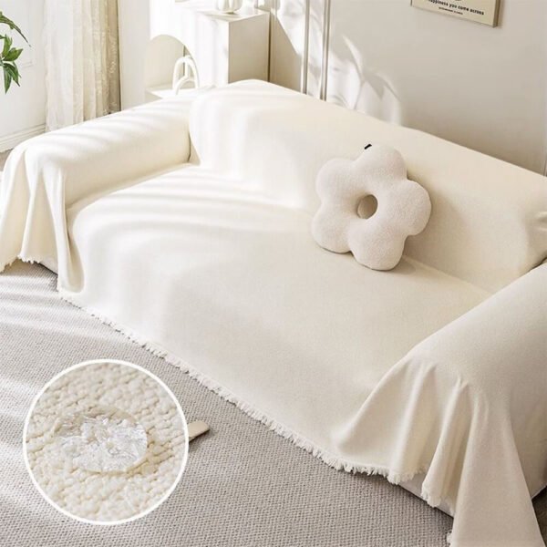 Soft Water-resistant Teddy Plush Throw Couch Cover