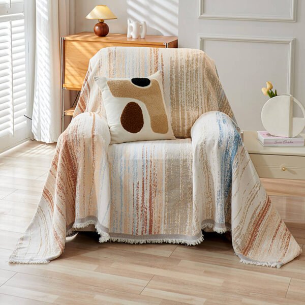 Colorful Rainbow Gradient Full Sofa Drape Throw Couch Cover