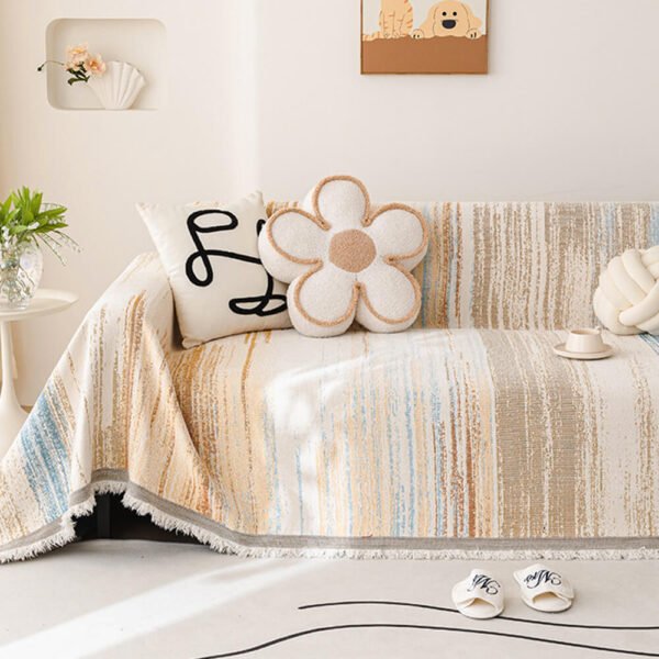 Colorful Rainbow Gradient Full Sofa Drape Throw Couch Cover