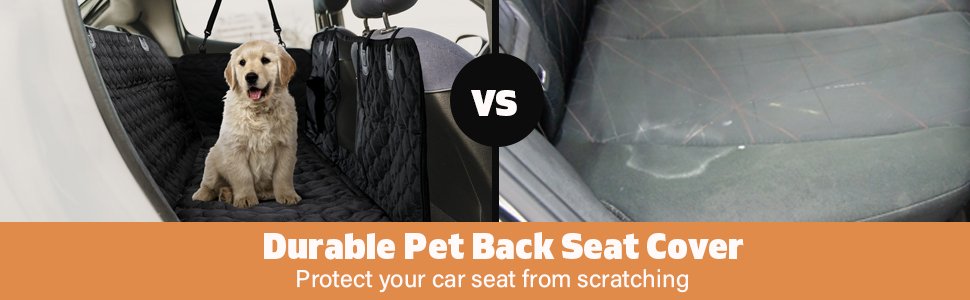 PETICON Dog Car Seat Cover for Back Seat, Waterproof Dog Seat Cover for Cars with Mesh Window