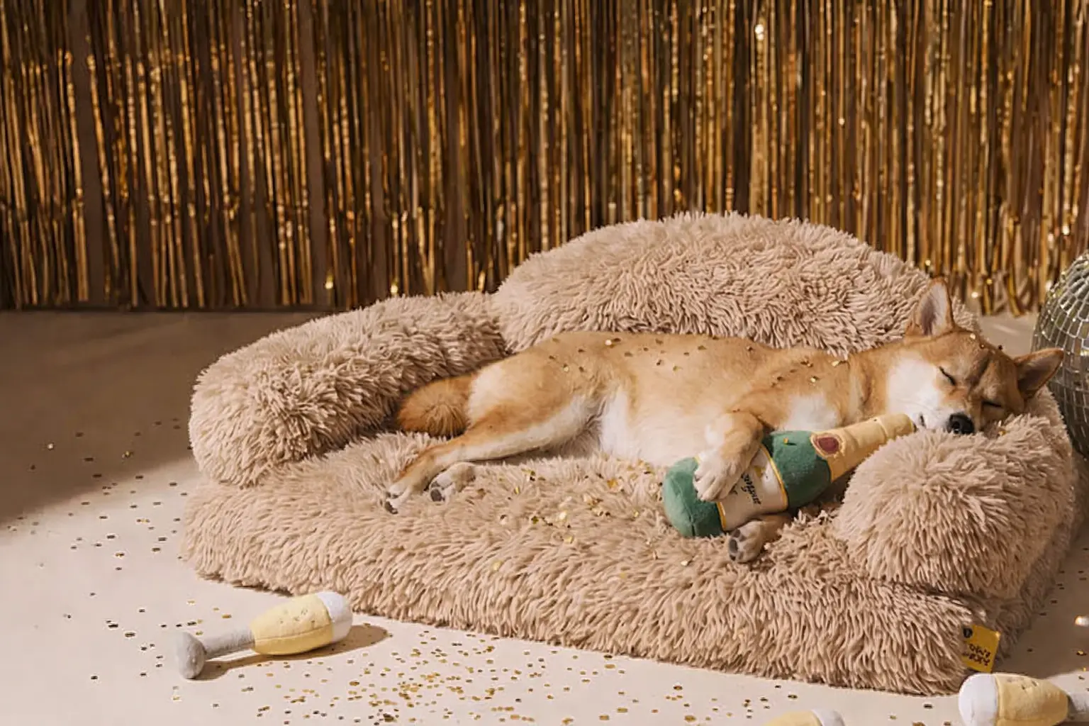 35” x 40” Faux Fur Bubble Mat, Machine Washable Waterproof Orthopedic Memory Foam Pad, Anti-Skid Bottom for Dogs, Pets & Home Use, Marble