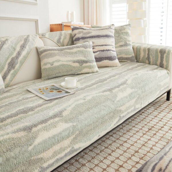 Plush Cream Comfort Furniture Protective Mat Couch Cover